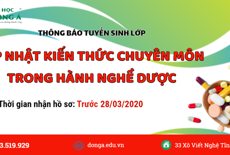 TB điều chỉnh thời gian nhận hồ sơ lớp “Cập nhật kiến thức chuyên môn trong hành nghề Dược, Chuyên đề Quản lý Dược và Dược lâm sàng”